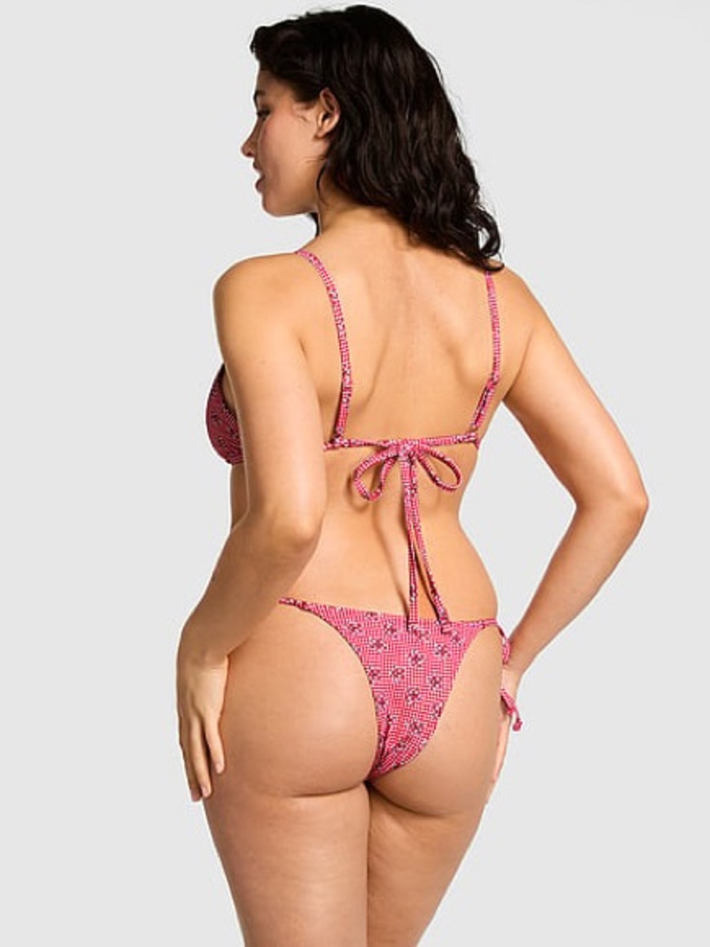 Pink Printed Tie-Back Bikini Set